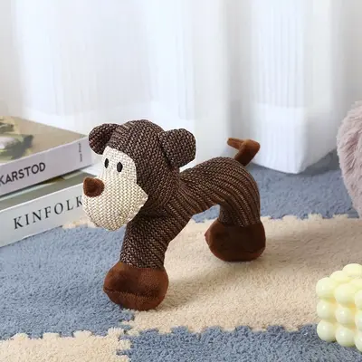 Plush Elephant and Monkey Squeaky Dog Toy, Bite-Resistant, Small and Medium Dogs - 9