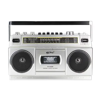 Bluetooth FM Radyolu Kaset Kayıt Cihazı, Çift Hoparlörlü Masaüstü Teyp - 8