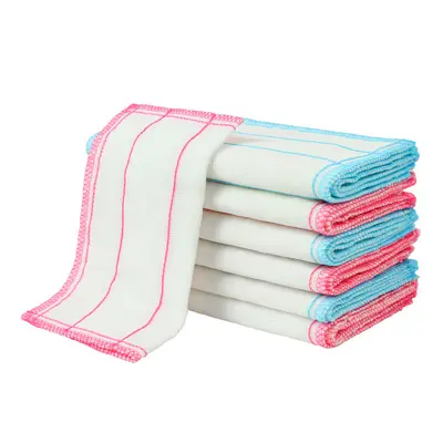 Pamuklu gazlı bulaşık bezi 5 katlı 8 katlı 12 katlı fiber mutfak temizlik yumuşak bez emici iç mekan ovma pedi su bulamacı pamuk
