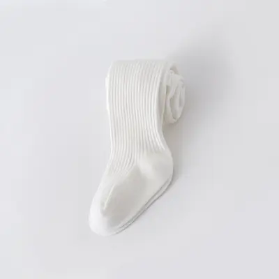 Girls' Solid Color Cotton Tights for Spring and Autumn - 12