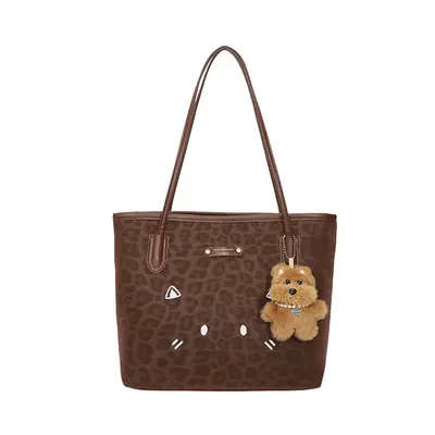 Large Capacity Women's Retro Tote Bag with Single Shoulder Strap - 12