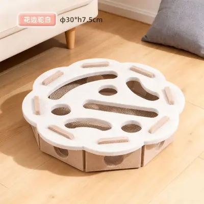 Игрушка для котят и кошек, для самостоятельной игры, гаджет против скуки, развивающий лабиринт, войлочная коробка с отверстиями для лапок, кошачий мячик с колокольчиком-дразнилкой. - 10