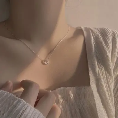 925er Silber-Halskette, Frühjahrsdesign, Schlüsselbein-Kette - 2