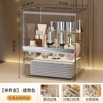 Kosmetik Aufbewahrungsbox Schreibtisch Staubschutz Frisiertisch Hautpflege Lippenstift Regal transparente Aufbewahrungsbox Acryl - 10