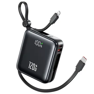 Cross-Border 120W Super Fast Charging Power Bank Compact Portable 20000mAh Built-in Cable Mobile Power Bank with Lanyard Gift - 9
