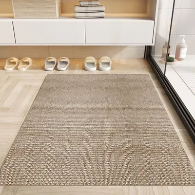 Imitation Sisal Bathroom Mat, Absorbent Non-Slip, Solid Color - 10