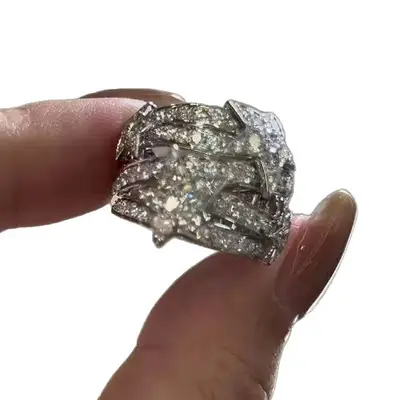 Golddiamantering, luxuriöses elegantes Design, Vintage-Stil Zeigefingerring - 6