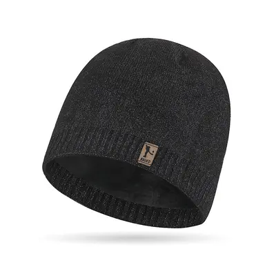 Korean-Style Knitted Wool Beanie, Fleece-Lined Winter Hat