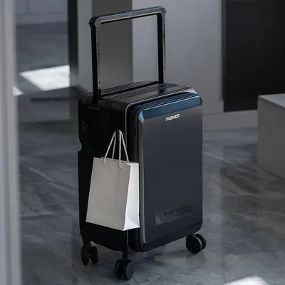 Rechargeable Double-Sided Aluminum Frame Carry-On Suitcase 20 Inch, Silent Wheels - 8