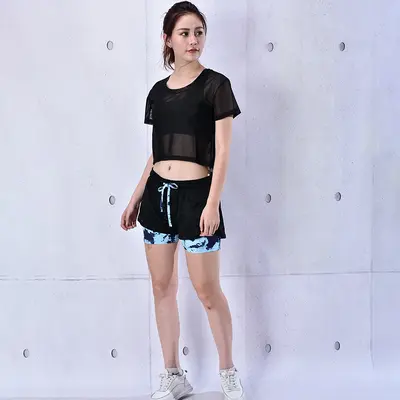 四季款瑜伽服五件套女速干衣专业健身运动瑜伽服套装厂家生产批发