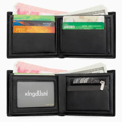 Men's Short Wallet with Zipper Coin Pocket, Premium Look - 3