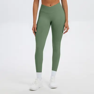 Sıkı Çapraz Bel Yoga Pantolonu, Yüksek Bel, Koşu ve Fitness Taytı - 7