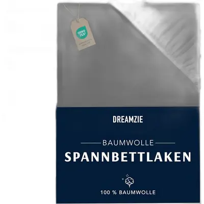 Spannbettlaken-Set in Uni-Farbe, vier Teile mit Kissenbezügen