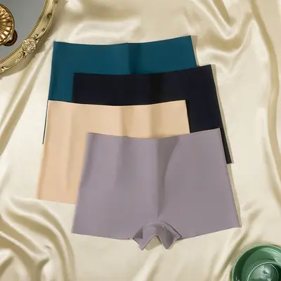 Damen-Boxershorts aus Eisseide, nahtlos, atmungsaktiv, hochelastisch