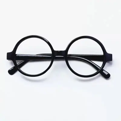 Halloween Party Glasses, Funny Button Eyes, Black Round Frame - 8