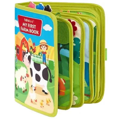 Montessori Filz-Ruhebuch für Babys, Tiermotive, Entwicklungsbuch