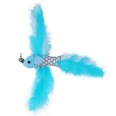 Cat Feather Teaser Wand Replacement Heads with Bell, Multiple Styles - 9
