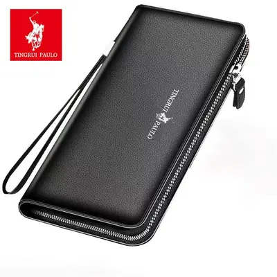 Men's Long Leather Wallet, Multi-Card Slots, Clutch Style - 6