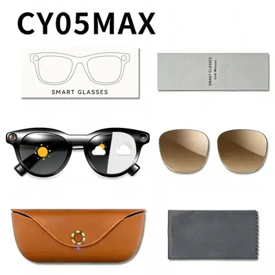 新款CY05智能眼镜高清直播录像拍照实时翻译AI对话Smart glasses - 7