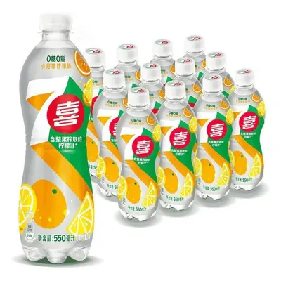 Pepsi 7UP Lemon Flavor Sugar-Free Soft Drink, 550ml x 12 Bottles