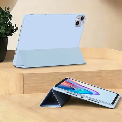 Tri-fold TPU Soft Shell Protective Case for Tecno Megapad Pro LTE 12-inch T1201 Tablet, Compatible with Transsion Tablets