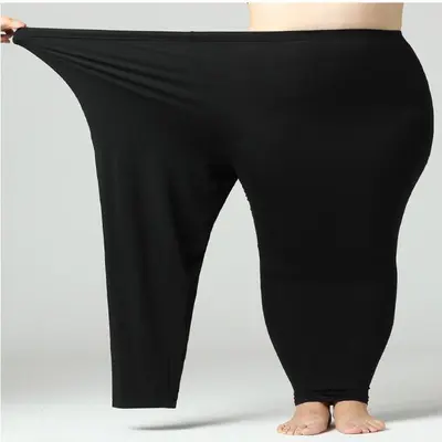 Women's Black Ultra-Stretch Nine-Point Leggings, Extra Large Plus Size, Thick - 2