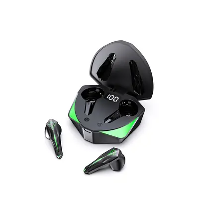 Kabelloses Bluetooth-Headset, E-Sport-Spieler, schwarze Technologie, halbintra-aurales Design, beliebtes Sport-Noise-Cancelling-Modell mit digitalem Display, Spezialmodell für Amazon