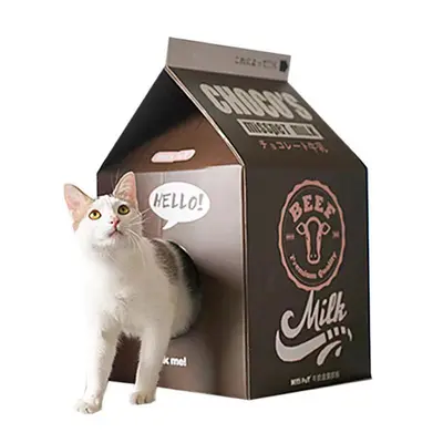 MISSPET Milchkarton-Katzenkratzbrett, Wellpappe-Katzenhaus - 6