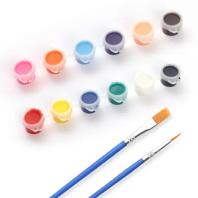 Akrilik boya seti, 12 renk, 3-5ml, çocuklar için - 7