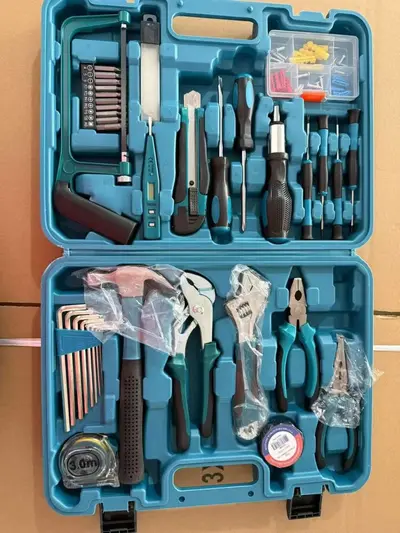 Home repair tool set with lithium electric drill and hardware tools