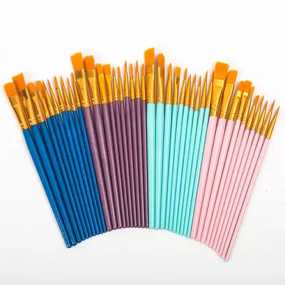 Yağlı Boya Fırça Seti, 10 Parça, Naylon Gouache ve Akrilik