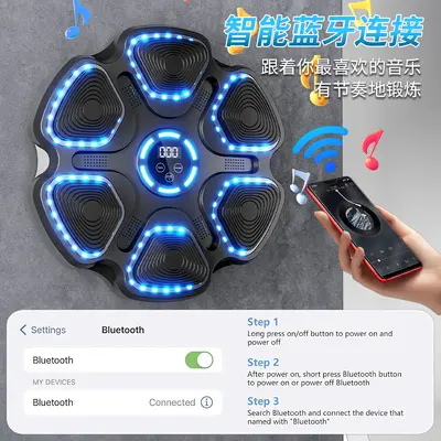 Sınır ötesi yükseltilmiş Bluetooth müzikli boks hedefi boks makinesi ev fitness ekipmanı boks duvar hedefi boks antrenman ekipmanı - 5