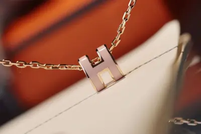 Aijia Mini H Letter Necklace 18K Gold Plated Enamel Collarbone Chain - 9