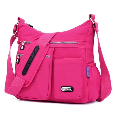 Women's Waterproof Nylon Crossbody Shoulder Bag Floral Pattern - 9