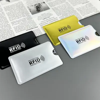 Sınır ötesi nokta lazer anti-manyetik kart tutucu alüminyum folyo kimlik kartı tutucu banka kartı tutucu anti-hırsızlık RFID koruyucu kart tutucu