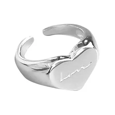 S925 sterling silver double heart open ring
