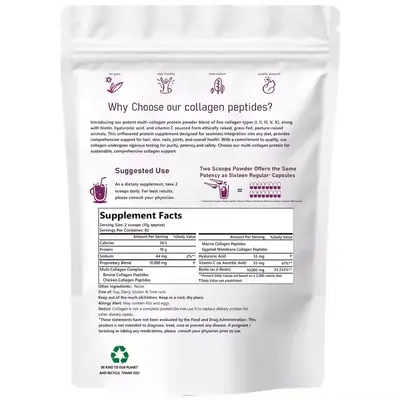 Kollagenpeptid-Pulver 454 g, Multi-Kollagen - 3