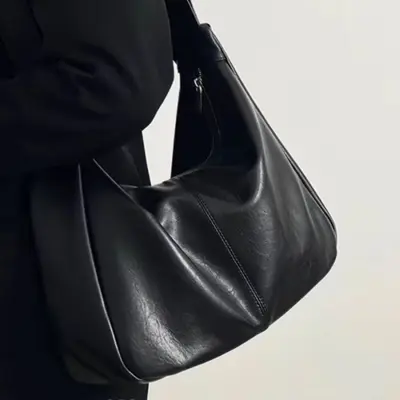 Women's PU Leather Crossbody Bag, Waterproof, Minimalist Dumpling Style - 7