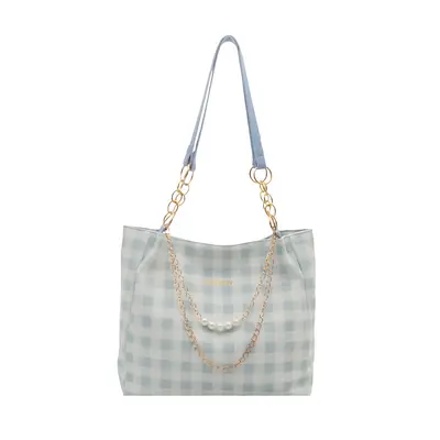 Women's Plaid Large Capacity Single Shoulder Tote Bag - 6