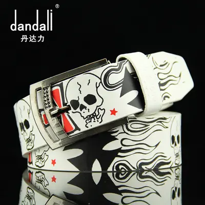 Popular cross-border pin buckle men's belt AliExpress belt European and American hip-hop skull casual pants belt manufacturer wholesale
