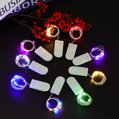 LED ışık dizisi, düğme pilli kutu, 1 metre 20 LED, hediye kutusu dekorasyonu için