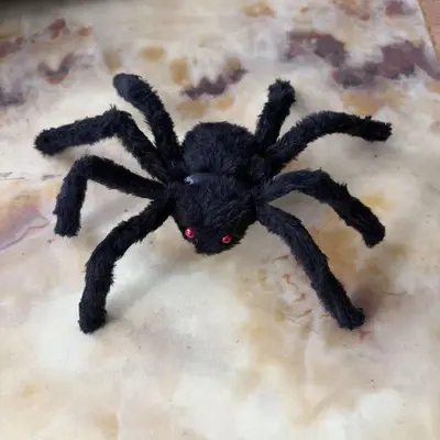 Halloween Spider Web Set with Realistic Giant Plush Spider Decoration - 11