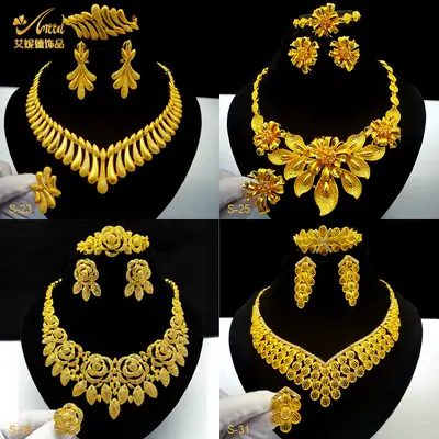 Dubai Brautschmuckset, 24K vergoldet, vierteilig - 2