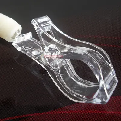 POP plastik çift uçlu reklam raf klipsi, şeffaf