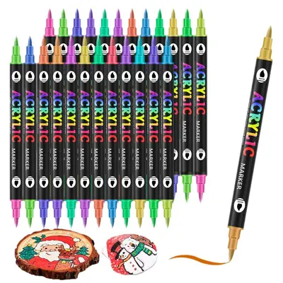 72-Color Dual-Tip Acrylic Marker Pen Set for Kids