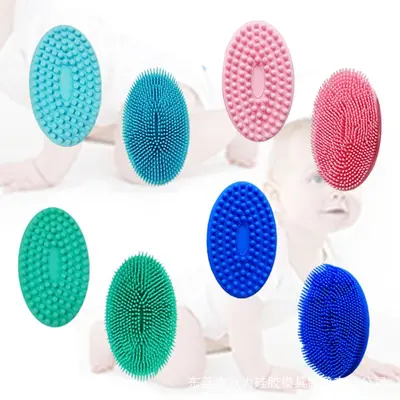 Cross-border Amazon popular silicone bath brush multi-functional baby soft hair massage bath brush shampoo brush