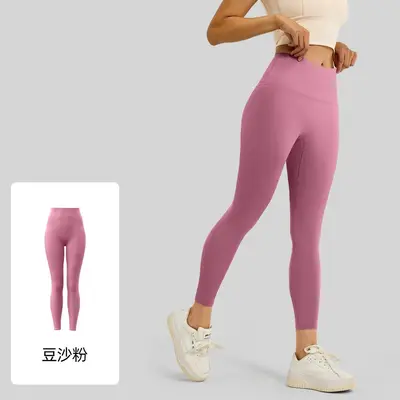 Damen-Yogahose, nahtlos, hohe Taille, Po-Lift, elastisch - 12