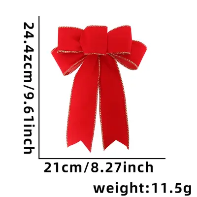 Christmas Small Bow Necklace, DIY Accessory, Linen Material - 11