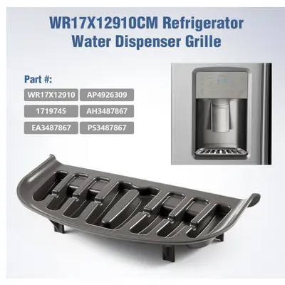 Plastic Refrigerator Water Dispenser Drip Tray Grille, WR17X12910