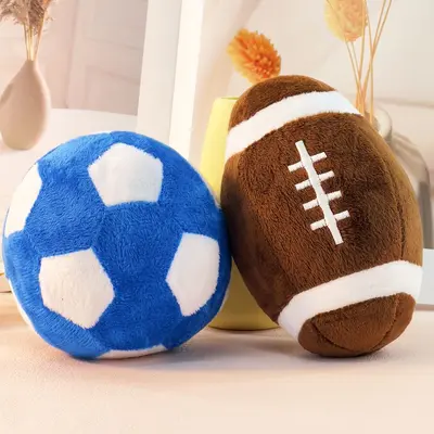 Football and Rugby Themed Interactive Dog Training Toy with Squeaker - 4